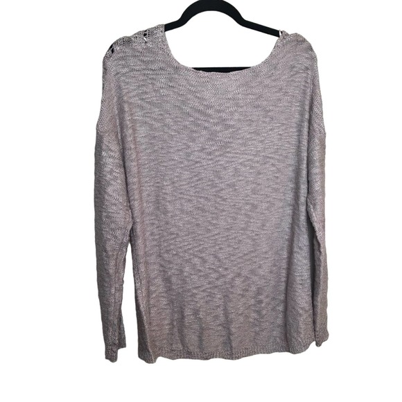 Cloud chaser V Neck Sweater Heathered Open Knit Cozy Layers - Picture 2 of 8